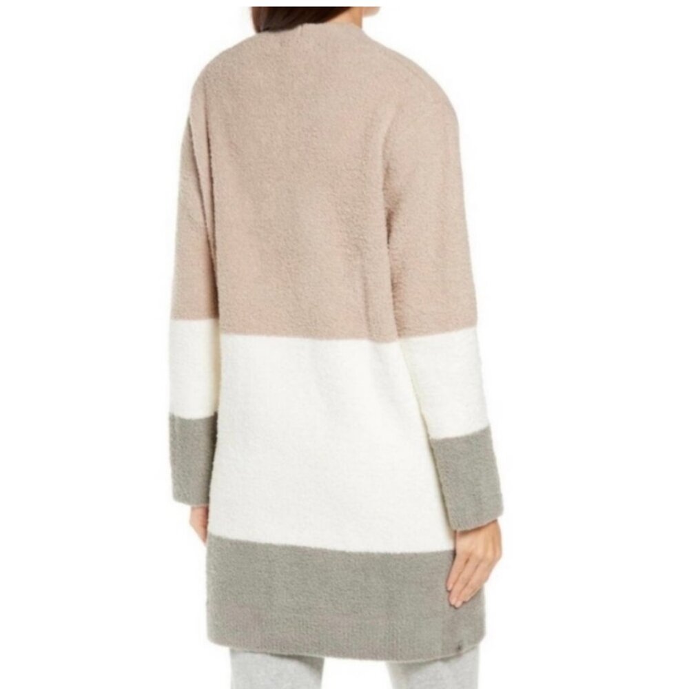 Barefoot Dreams CozyChic Long Weekend Mid-Length Colorblock Pocket Cardigan Sz M - Picture 5 of 13